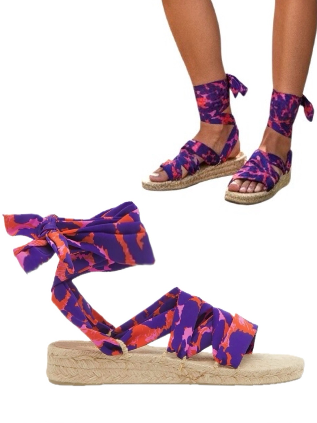 New Diane Von Furstenberg X Castaer Paloma Wrap Espadrilles